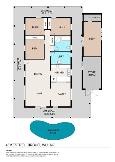 43 Kestrel Circuit, Wulagi, NT 812, 4 chambres, 1 salles de bain, House