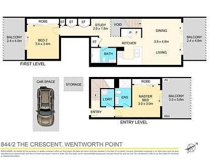844/2 The Crescent, Wentworth Point, Parramatta (Northwest suburbs), 2 phòng ngủ, 2 phòng tắm, Apartment