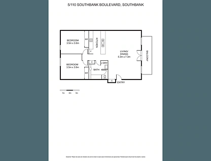 5/110 Southbank Boulevard, Southbank, Melbourne CBD, 2 rūma, 1 rūma horoi, Apartment