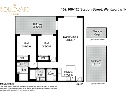 102/108 Station Street, Wentworthville, Parramatta (Northwest suburbs), 2房, 2浴, Apartment
