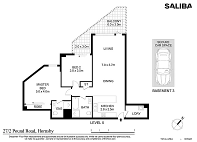 27/2 Pound Road, Hornsby, NSW 2077, 2 habitaciones, 2 baños, Unit