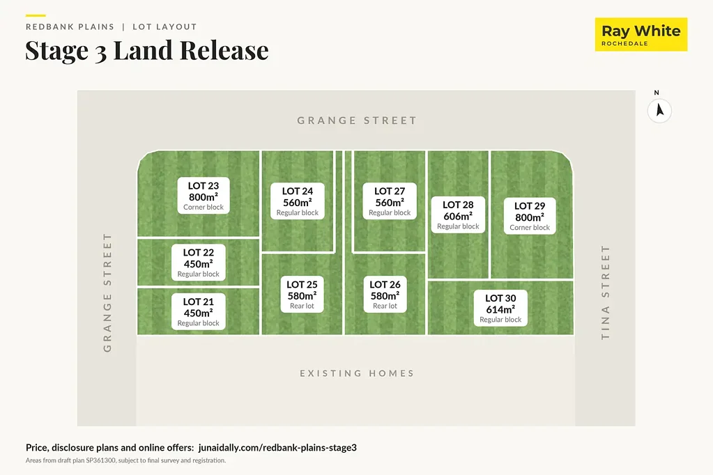 Redbank Plains 10 块地块现正发售 | 起价 $551,250 | 提供房屋土地套餐 10 Lots Now Selling | From $551,250 | House and Land Packages Available