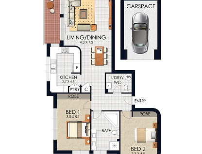 1/63 Middle street, Kingsford, Eastern Suburbs, 2 habitaciones, 1 baños, Apartment