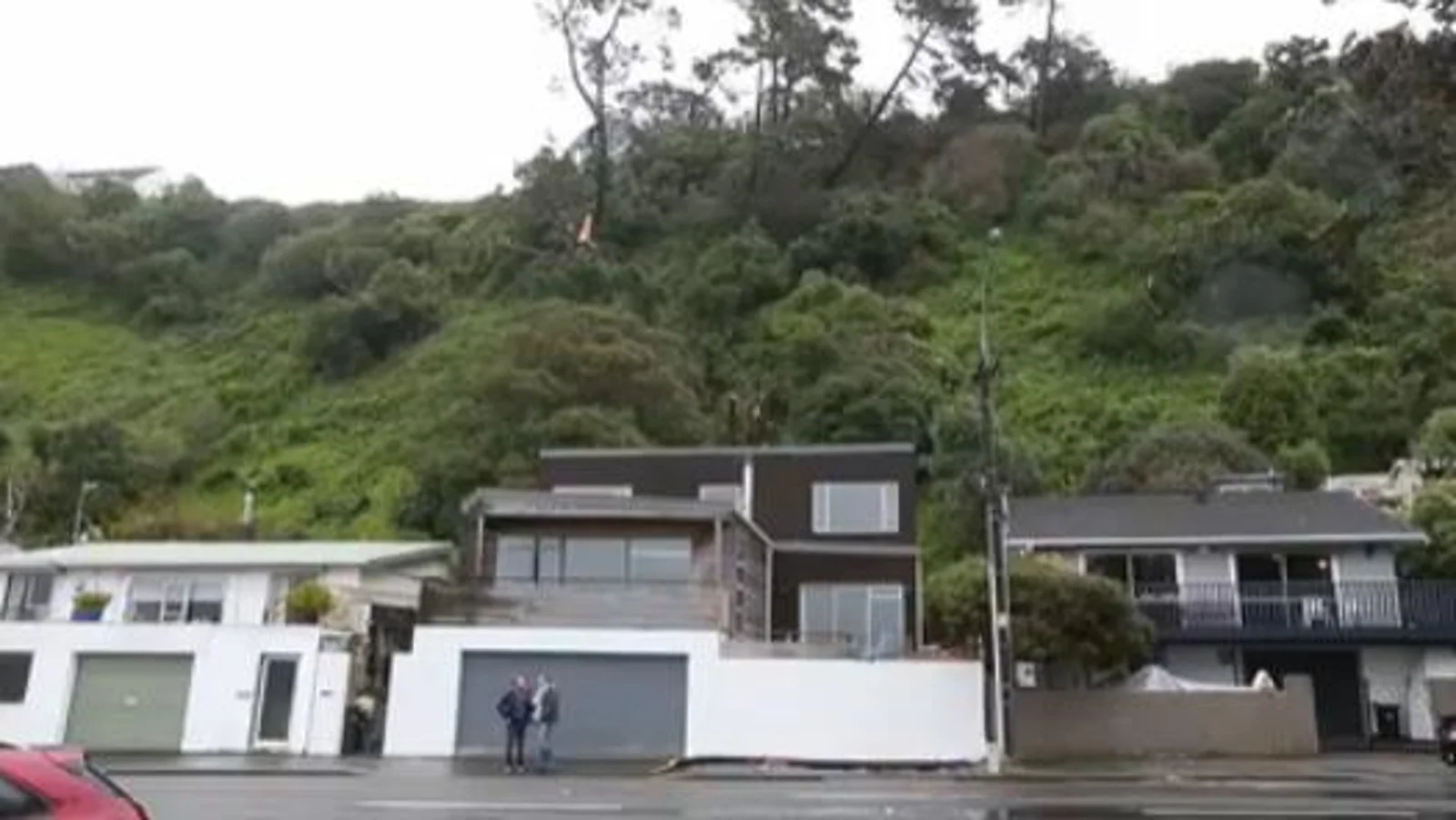 惠灵顿Seatoun一户居民的住宅被狂风刮断的大树直接砸中，差点造成人员伤亡