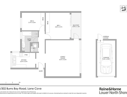 9/302 Burns Bay Road, Lane Cove, Lower North Shore, 2房, 1浴, Apartment