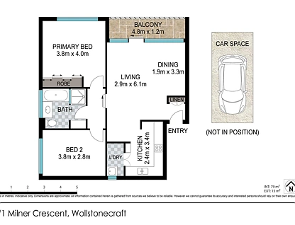 4/1 Milner Crescent, Wollstonecraft, Lower North Shore, 2房, 1浴, Apartment