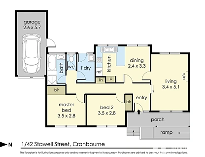 1/42 Stawell Street, Cranbourne, South East Melbourne, 2房, 1浴, Unit