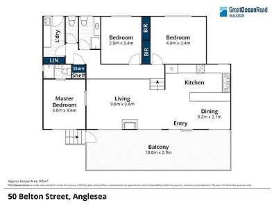 户型图 - 50 Belton Street, Anglesea, VIC 3230