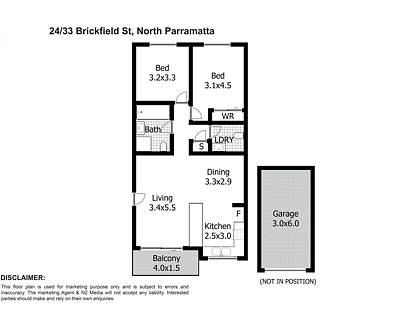24/33-41 Brickfield Street, North Parramatta, Parramatta (Northwest suburbs), 2 कमरे, 1 बाथरूम, Apartment