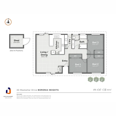 33 Mackellar Drive, Boronia Heights, QLD 4124, 3 રૂમ, 1 બાથરૂમ, House