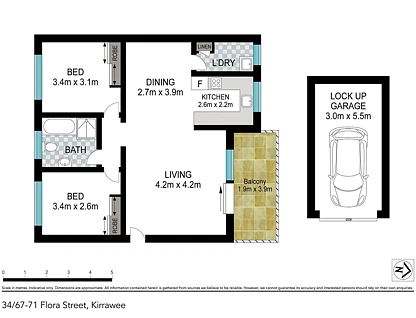 34/67-71 Flora Street, Kirrawee, NSW 2232, 2房, 1浴, 公寓
