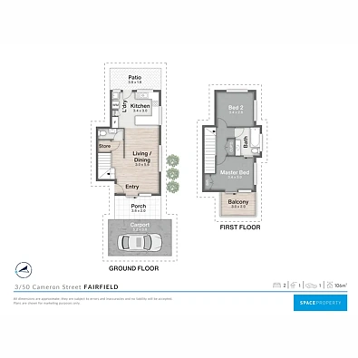 3/50 Cameron Street, Fairfield, QLD 4103, 2房, 1浴, Townhouse