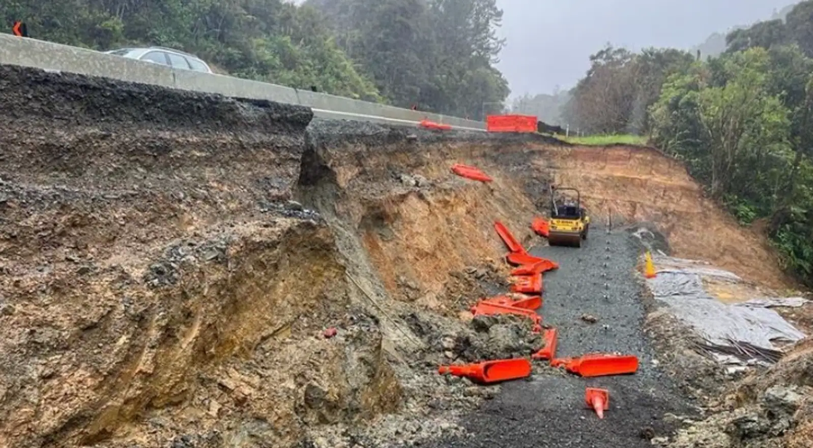 暴雨冲击奥克兰致山体滑坡，1号高速部分路段关闭