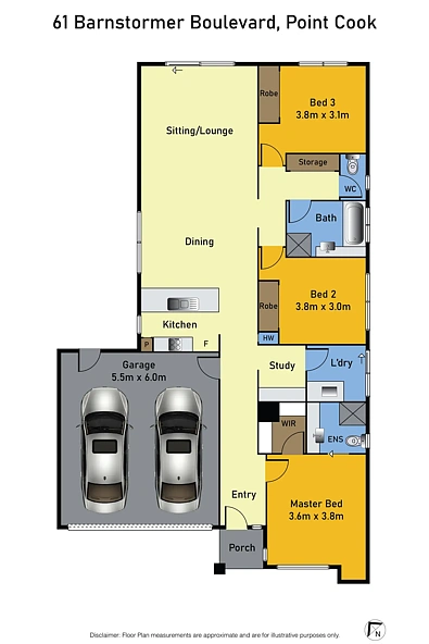 61 Barnstormer Boulevard, Point Cook, VIC 3030, 3 slaapkamers, 2 badkamers, House