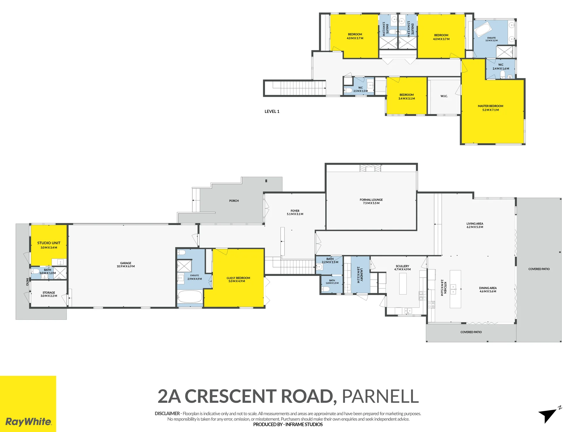 2A Crescent Road, Parnell, Auckland, 5 Schlafzimmer, 5 Badezimmer, House