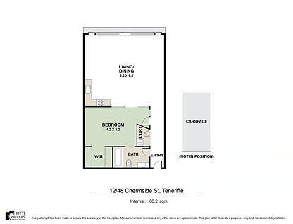 12/46 Chermside Street, Teneriffe, QLD 4005, 1房, 1浴, Apartment