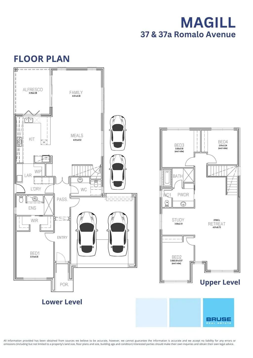 Magill 4બેડરૂમ 2 New Homes to be Built on this Site–4 Bedrooms, 2 Generous Living Areas, Study, 2.5 Bathrooms, Double Garage  Land: 406m2–Overlooking Reserve