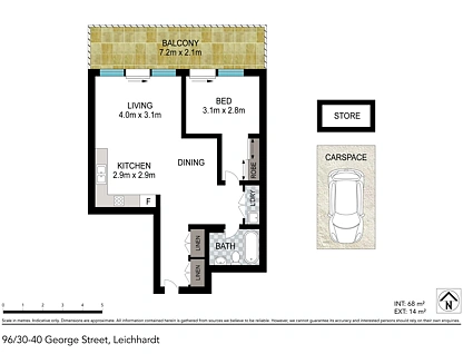 Apartment 96/30-40 George Street, Leichhardt, Inner West, 1 Bedrooms, 1 Bathrooms, Apartment