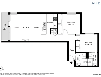 3403/45 Clarke Street, Southbank, Melbourne CBD, 2房, 2浴, Apartment