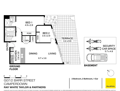 G07/2 Barr Street, Camperdown, Inner West, 2 침실, 2 욕실, Apartment