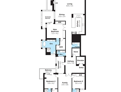 5/23-25 South Perth Esplanade, South Perth, Perth CBD, 3 غرف, 3 حمامات, Apartment