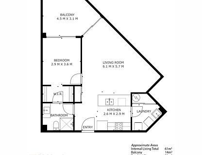 37/180 Stirling Street, Perth, WA 6000, 1房, 1浴, Apartment