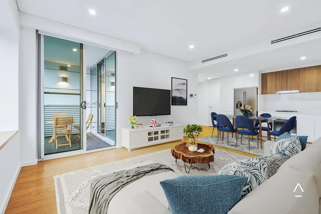 Modern apartment stylish interior.
