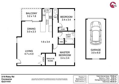 2/18 Raby Road, Coorparoo, QLD 4151, 2 Bedrooms, 1 Bathrooms, Unit