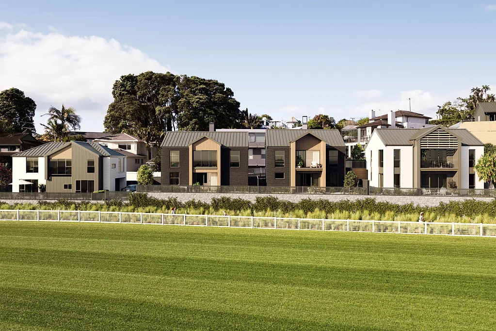 Remuera 3Zimmer Elevated perspective above the racecourse
