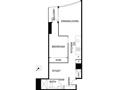 1711/70 Southbank Boulevard, Southbank, Melbourne CBD, 1 habitaciones, 1 baños, Apartment