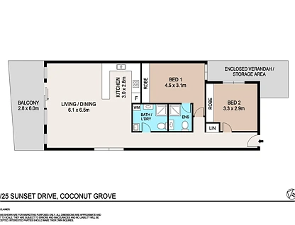 6/25 Sunset Drive, Coconut Grove, NT 810, 2 ਕਮਰੇ, 2 ਬਾਥਰੂਮ, Apartment