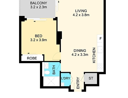 C229/12 Hudson Street, Lewisham, Inner West, 1 રૂમ, 1 બાથરૂમ, Apartment