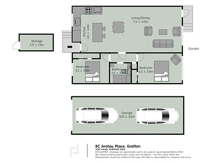 8C Arotau Place, Grafton, Auckland City, 2 ਕਮਰੇ, 1 ਬਾਥਰੂਮ, Apartment