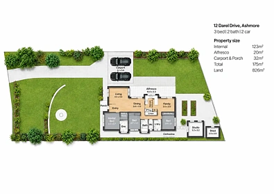 Plano ng Bahay - 12 Darel Drive, Ashmore, QLD 4214