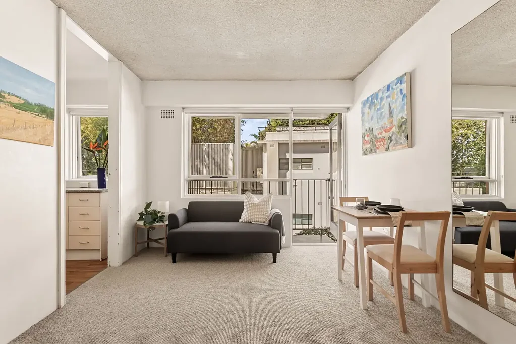 Recently painted studio apartment with balcony