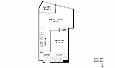 701/33 Rose Ln, Melbourne, VIC 3000, 1房, 1浴, Apartment