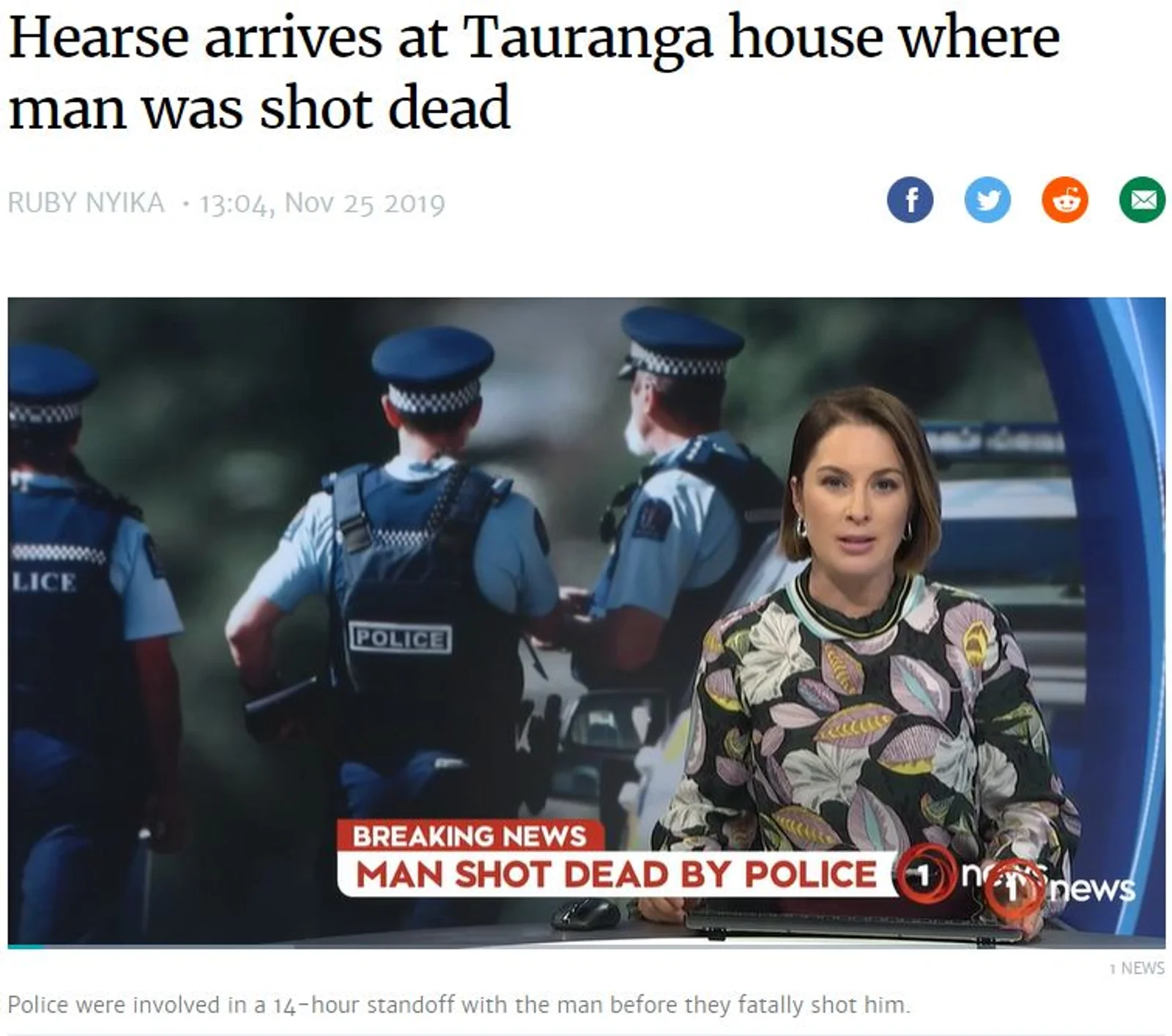 新西兰一入室劫持犯遭警方击毙！涉案警员将被强制停职...