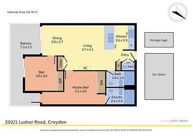户型图 - 202/1 Lusher Road, Croydon, VIC 3136