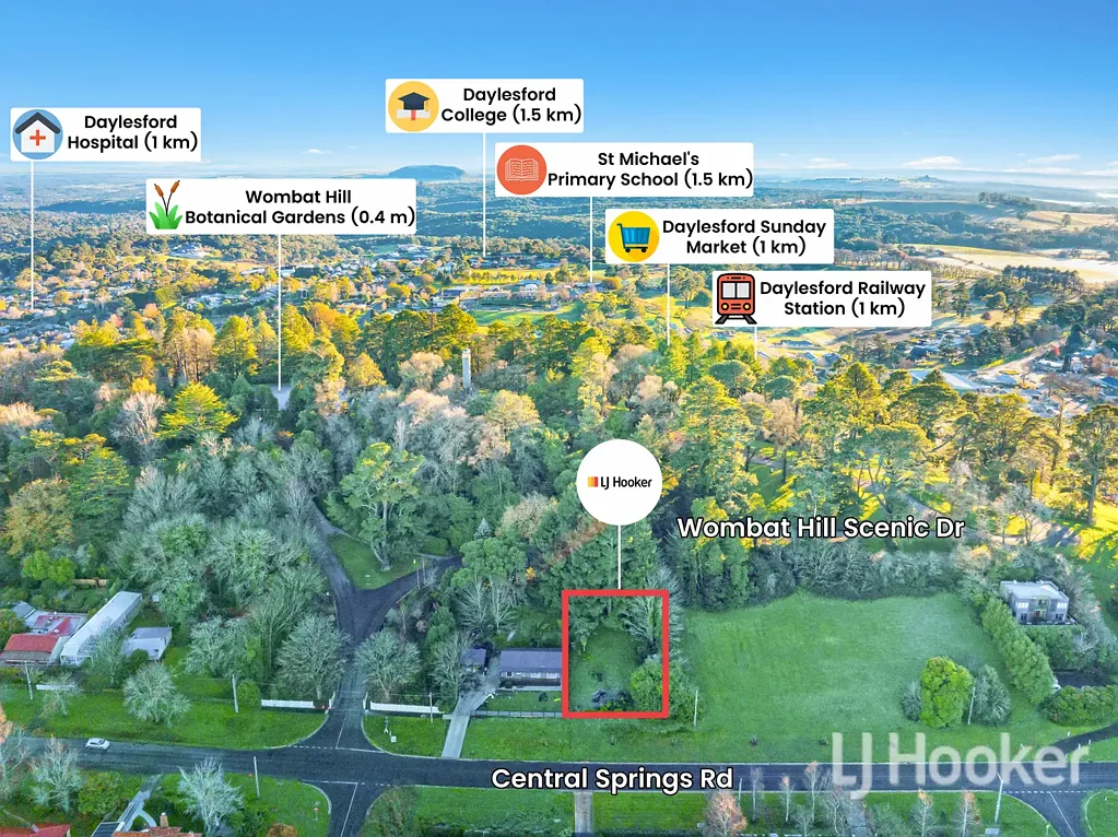 Daylesford  Exclusive Vacant Land Backing onto Wombat Hills Botanical Gardens!