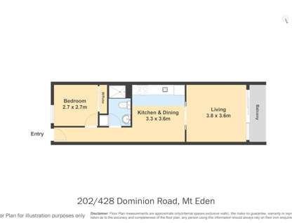 202/428 Dominion Road, Mt Eden, Auckland City, Auckland, 1房, 1浴, 公寓