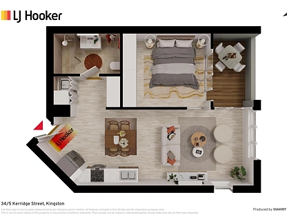 34/5 Kerridge Street, Kingston, Inner South, 1 Schlafzimmer, 1 Badezimmer, Apartment