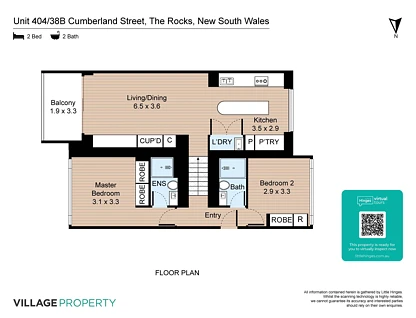 404/38B Cumberland Street, The Rocks, Sydney CBD, 2 habitaciones, 2 baños, Apartment