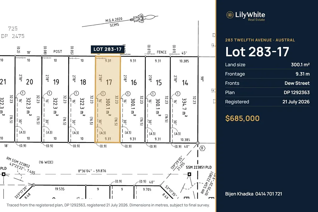 Austral Registered 300.1 m² Homesite in Austral | 9.31 m Frontage | Ready to Build