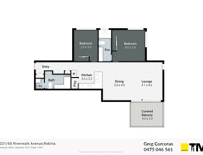 221/60 Riverwalk Avenue, Robina, Gold Coast, 2 침실, 2 욕실, Apartment