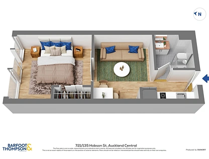 721/135 Hobson Street, Auckland Central, Auckland City, 1 Bedrooms, 1 Bathrooms, Apartment