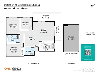 22/34-40 Edensor Street, Epping, NSW 2121, 3 chambres, 1 salles de bain, Unit