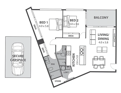 3513/15 Charles Street, Canterbury, South Western Suburbs, 2房, 2浴, Apartment