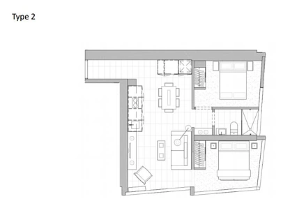 1702/560 Flinders Street, Melbourne, Melbourne CBD, 2 rūma, 1 rūma horoi, Apartment