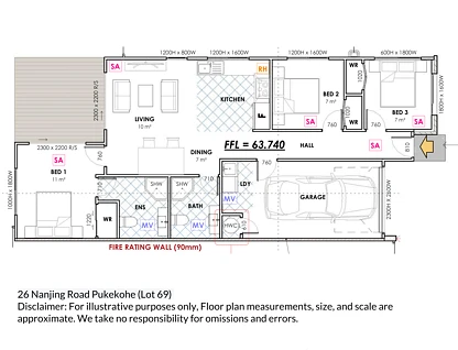 26 Nanjing Road, Pukekohe, Franklin, Auckland, 3房, 2浴, 独立屋