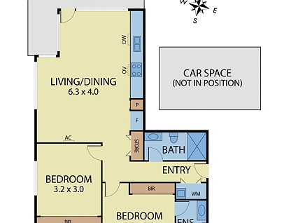 203/330 Neerim Road, Carnegie, Bayside, 2房, 2浴, Apartment